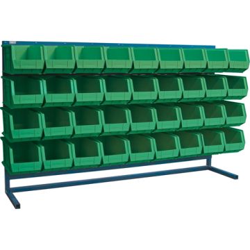 Louvered Rack with Bins