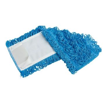 Microfibre Flat Mop Pad, 16" Looped, Blue