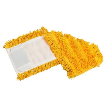 Microfiber Flat Mop Pad, 16" Looped, Yellow