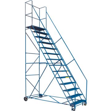 CSA Rolling Step Ladder with Locking Step and Spring-Loaded Front Casters