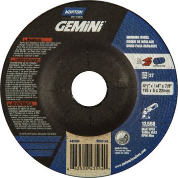 Gemini® Depressed Centre Grinding Wheels