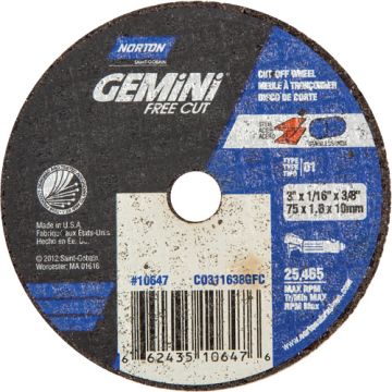 Portable Small Diameter Reinforced Cut-Off Wheels - Gemini®