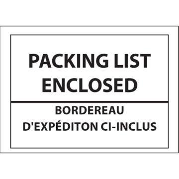 Packing List Envelopes