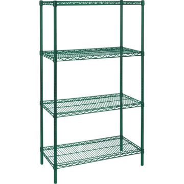 Heavy-Duty Green Epoxy Finish Wire Shelving