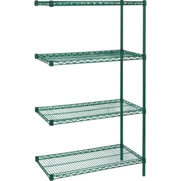 Heavy-Duty Green Epoxy Finish Wire Shelving