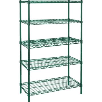 Heavy-Duty Green Epoxy Finish Wire Shelving