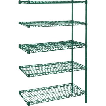 Heavy-Duty Green Epoxy Finish Wire Shelving