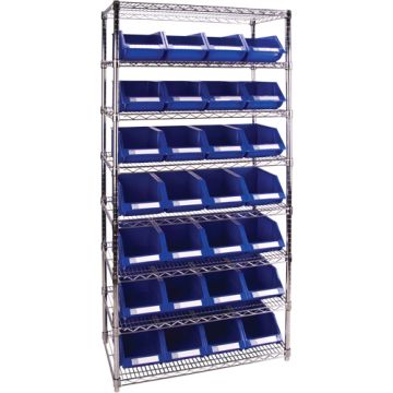 Heavy-Duty Wire Shelving Unit with Storage Bins