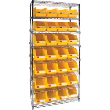 Heavy-Duty Wire Shelving Unit with Storage Bins