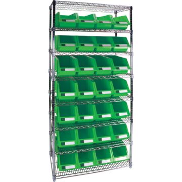 Heavy-Duty Wire Shelving Unit with Storage Bins