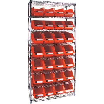 Heavy-Duty Wire Shelving Unit with Storage Bins