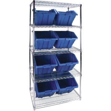 Heavy-Duty Wire Shelving Unit with Storage Bins