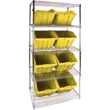 Heavy-Duty Wire Shelving Unit with Storage Bins