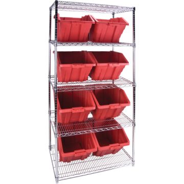 Heavy-Duty Wire Shelving Unit with Storage Bins