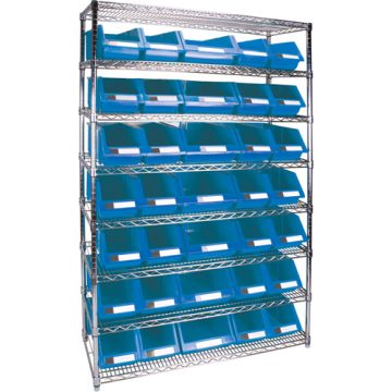 Heavy-Duty Wire Shelving Unit with Storage Bins