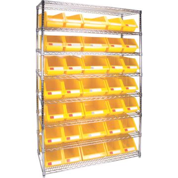 Heavy-Duty Wire Shelving Unit with Storage Bins