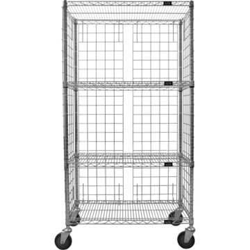 Enclosed Wire Shelf Cart