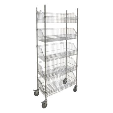 Wire Basket Shelving Cart