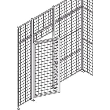 Heavy-Duty Wire Mesh Partition Swing Door