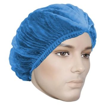 Ronco Care Pleated Bouffant Cap, Polypropylene, 24", Blue