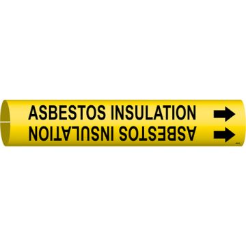 "Asbestos Insulation" Pipe Marker