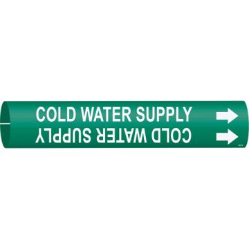 "Cold Water Supply" Pipe Marker