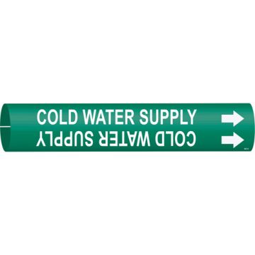 "Cold Water Supply" Pipe Marker