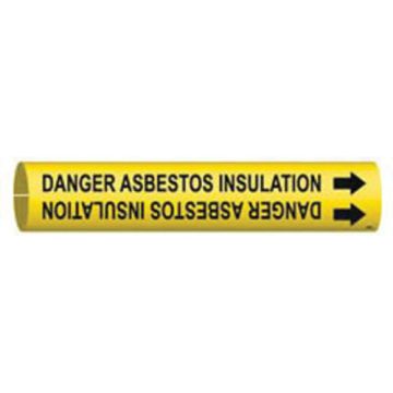 "Danger Asbestos Insulation" Pipe Marker