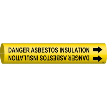 "Danger Asbestos Insulation" Pipe Marker