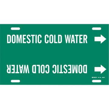 "Domestic Cold Water" Pipe Marker