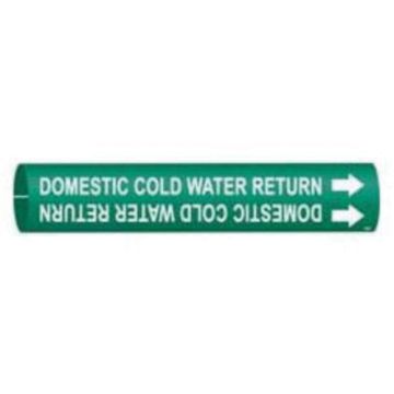 "Domestic Cold Water Return" Pipe Marker
