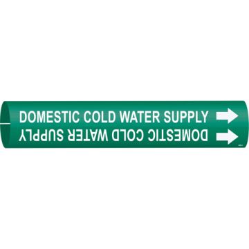 "Domestic Cold Water Supply" Pipe Marker