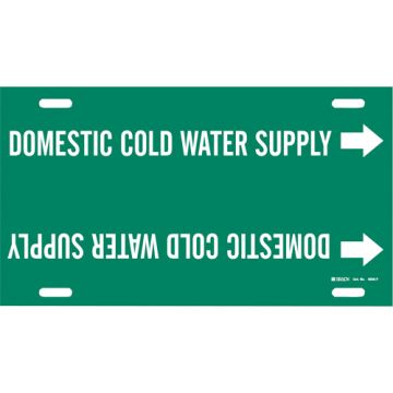 "Domestic Cold Water Supply" Pipe Marker