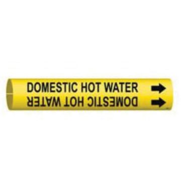 "Domestic Hot Water" Pipe Marker