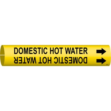 "Domestic Hot Water" Pipe Marker