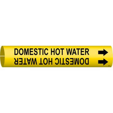 "Domestic Hot Water" Pipe Marker