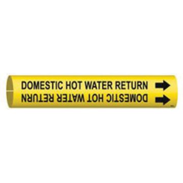 "Domestic Hot Water Return" Pipe Marker