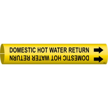 "Domestic Hot Water Return" Pipe Marker