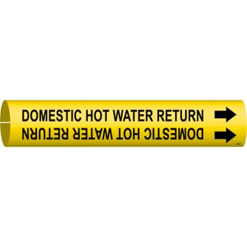 "Domestic Hot Water Return" Pipe Marker