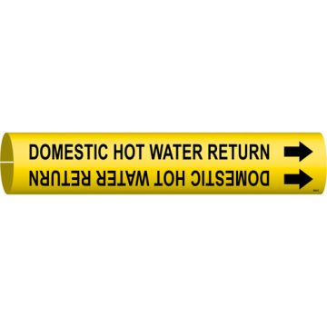 "Domestic Hot Water Return" Pipe Marker