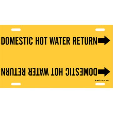 "Domestic Hot Water Return" Pipe Marker