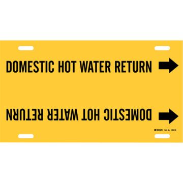 "Domestic Hot Water Return" Pipe Marker