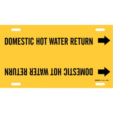 "Domestic Hot Water Return" Pipe Marker