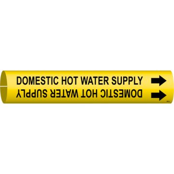 "Domestic Hot Water Supply" Pipe Marker