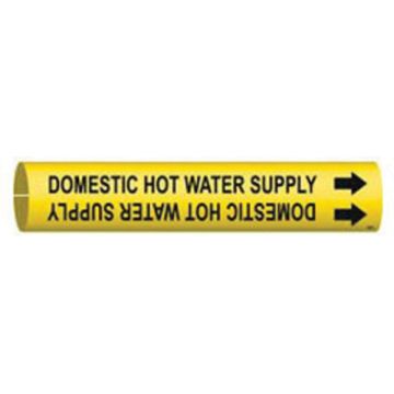 "Domestic Hot Water Supply" Pipe Marker