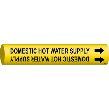"Domestic Hot Water Supply" Pipe Marker