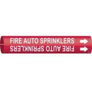 "Fire Auto Sprinklers" Pipe Marker
