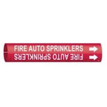 "Fire Auto Sprinklers" Pipe Marker