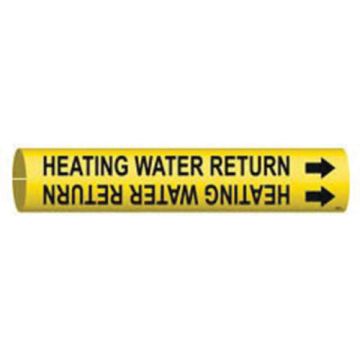"Heating Water Return" Pipe Marker