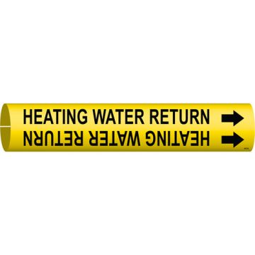 "Heating Water Return" Pipe Marker